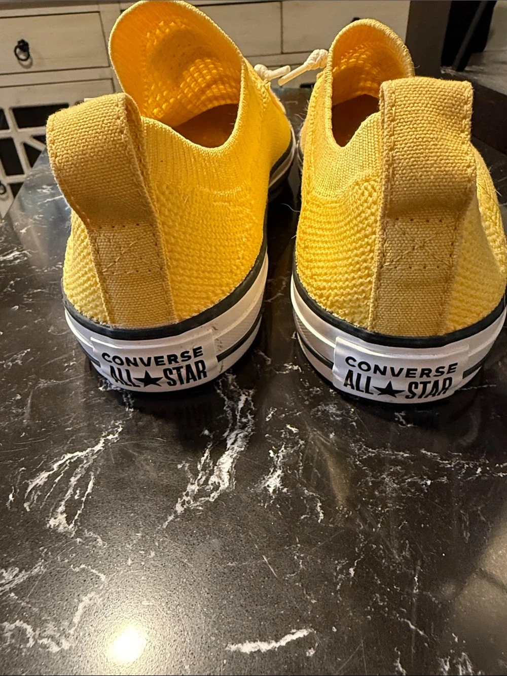 Converse Yellow Knit Low Top Sneakers with White Accents - Picture 3 of 7